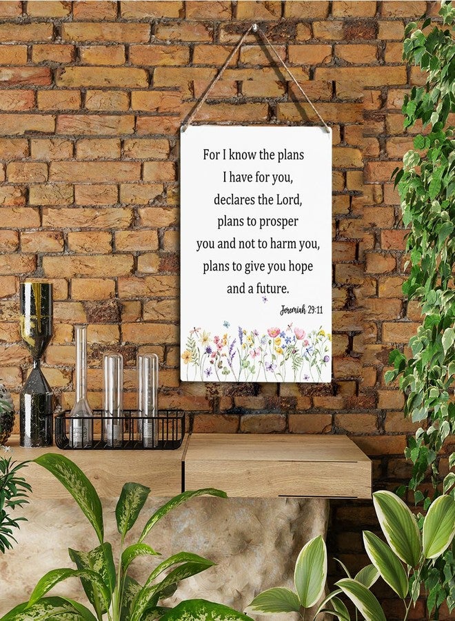 YCYD Christian Gifts For I Know The Plans I Have For You Wooden Hanging Sign Jeremiah 29:11 Christian Bible Verse Wall Art for Home Dining Room Living Room Decor 10x8 Inches - Image 3